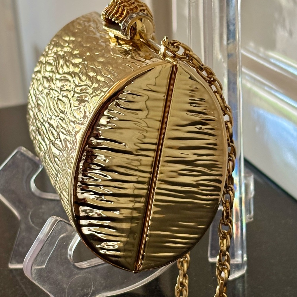 Vintage Rodo Gold Metal Swarovski Crystal Clutch Purse - Picture 3 of 12